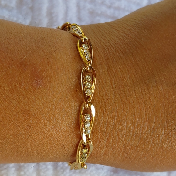 Gold Cubic Zirconia Bracelet!!! - Picture 2 of 5